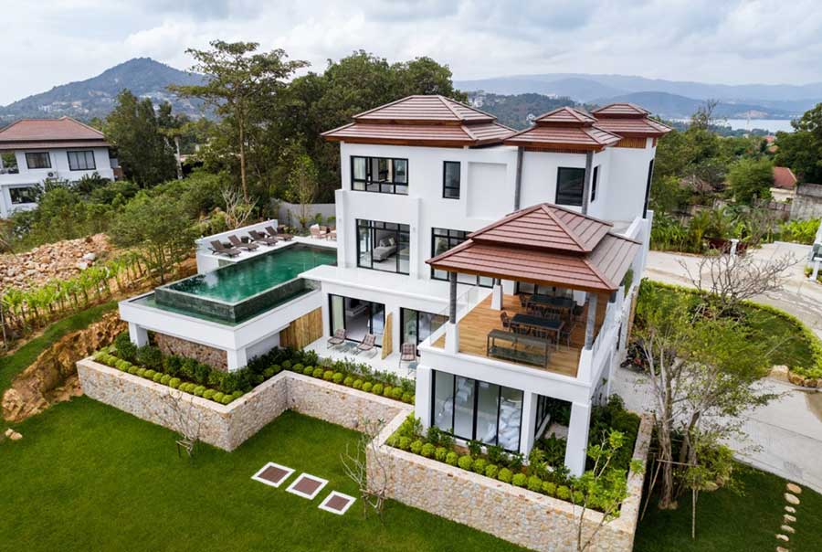 Expansive 3-Bed 561 Sqm Sea View Pool Villa, Gated Estate, Choeng Mon